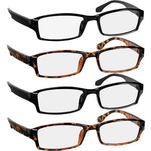 Reading Glasses 5 Pairs Spring Hinge Comfort Quality Readers, +1.75