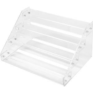 iplusmile Acrylic Step Display Rack 3 Tray Acrylic Display Case Candy Counter Top for Home Retail Counter Top Shelf