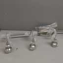 Brushed Nickel 5-Light Bathroom Vanity Light with Floral Clear Glass Shades, Brushed Nickel Wall Mount Lighting for Bathroom, Dressing Table