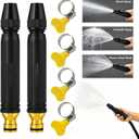 High Pressure Hose Nozzle, Adjustable Spray Patterns Home Car Wash Gun with Booster Nozzle for Watering Plants and Vegetables, and Car Washing (2PCS)