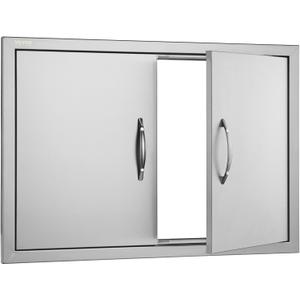 VEVOR Outdoor Kitchen Doors, 30W x 21H Inch BBQ Access Door Stainless Steel, Double Door with Handles Flush Mount for BBQ Island and Outdoor Grilling Station