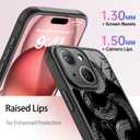 SEXYMOM Magnetic for iPhone 15 Case - Wireless Charging Compatible,Military Drop Tested Cover,Cute Floral Design for Women and Girls,Slim Fit Translucent Matte Phone Case - King Cobra