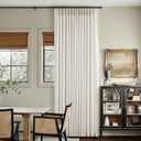 Natural Pinch Pleated Thick Linen Curtains 70 Inches Wide 2 Panels Set, Light Filtering Pinch Pleated Curtains Drapes with Hooks for Sliding Patio Door, Heavy-weight Faux Linen Memory Trained Curtain