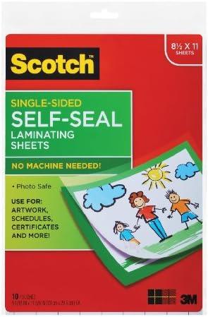 Scotch Single-Sided Laminating Sheets, 9 x 12 Inches, Letter Size, 10 Sheets/Pack (LS854SS-10) And Pentel EnerGel RTX Retractable Liquid Gel Pen, Passion Hue, 0.7mm, Assorted Violet Ink Pack of 3 Pens (BL77PASBP3M) And Sharpie Permanent Marker 2Pack