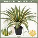 Artificial Agave Plants Outdoor, 24” Large UV Resistant Spiked Fake Agave with 24 Lifelike Leaves, Faux Succulents Plant for Home Front Porch Patio Garden Yard Indoor Decor 1Pack