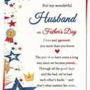 Fathers Day Card Gifts for Husband from Wife, Funny Personalized Father's Day Decorations, Double Sided Printed Greeting Card with Envelope