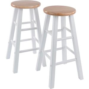 Winsome Element Counter Stools, Natural & White, 24", 2 Piece Set