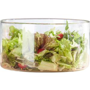 190oz Extra Large Glass Trifle Bowl, Modern Design Clear Glass Round Dessert Centerpiece Serving Bowl for Laying Ice Cream Cakes, Salad, Fruit, Microwave & Dishwasher Safe