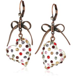 Betsey Johnson Multi Lucite Heart Drop Earrings