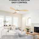 VONLUCE 42 Inch Ceiling Fan with Lights, Wood Ceiling Fan and Remote, 6-Speeds Quiet Reversible DC Motor, 3CCT, 3 Blades Outdoor Ceiling Fan for Patios Farmhouse, White