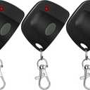 Kingdder 3 Pcs 8 Dip Switch 310mhz Garage Door Remote Compatible with Linear Delta 3 (DT DTA DTD DTC DNT00002A) Gate Opener Remote with Keychain (Black,Grey Button)