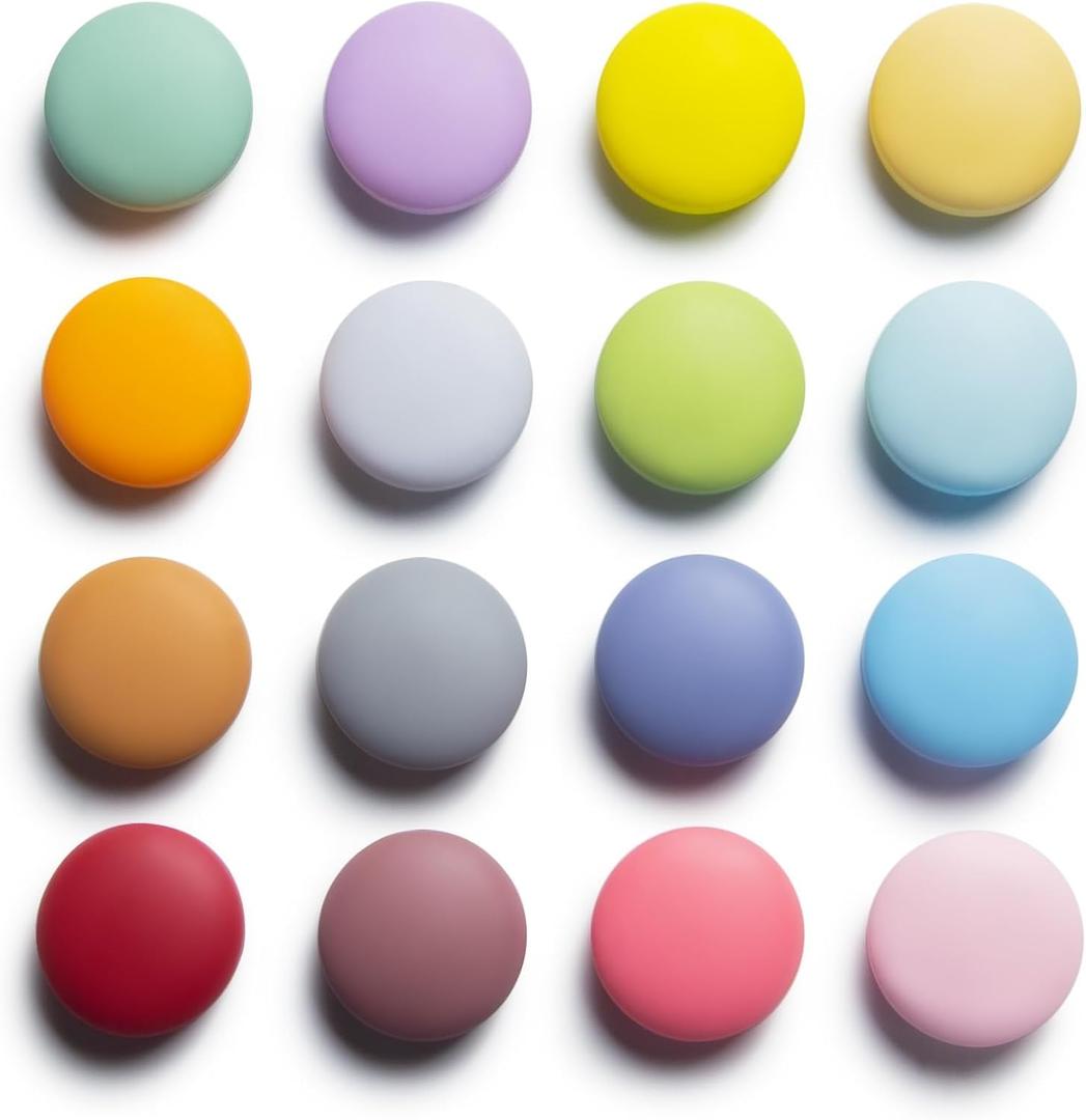 16/9-Piece Cute Colorful Fridge Magnets  Glossy & Matte Finish Refrigerator Magnets for Whiteboard, Locker, Kitchen, Office  Strong Decorative Magnetic Stickers (16 Colors, Multi-Pack)