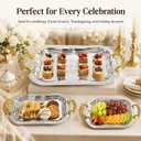 3-Pack Silver Serving Trays Stainless Steel – 15.7''+13.7''+11.8''