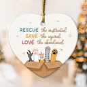 4 x Animal Rescue Gifts 2025 - Indoor Christmas Decorations, Pet Ornaments for Christmas Tree, Ceramic Pet Ornament, Veterinarian Gifts for Women, Men, Friends, Car Hanging Ornament