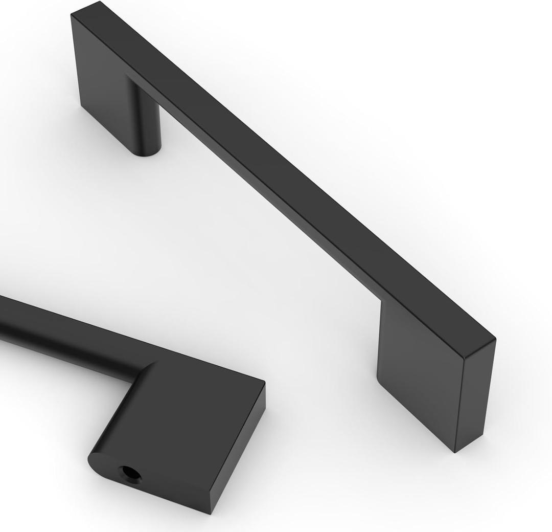 Asidrama 10 Pack 3.75 Inch(96mm) Matte Black Kitchen Cabinet Handles, Cabinet Pulls Kitchen Cabinet Hardware for Cupboard Drawer Pulls