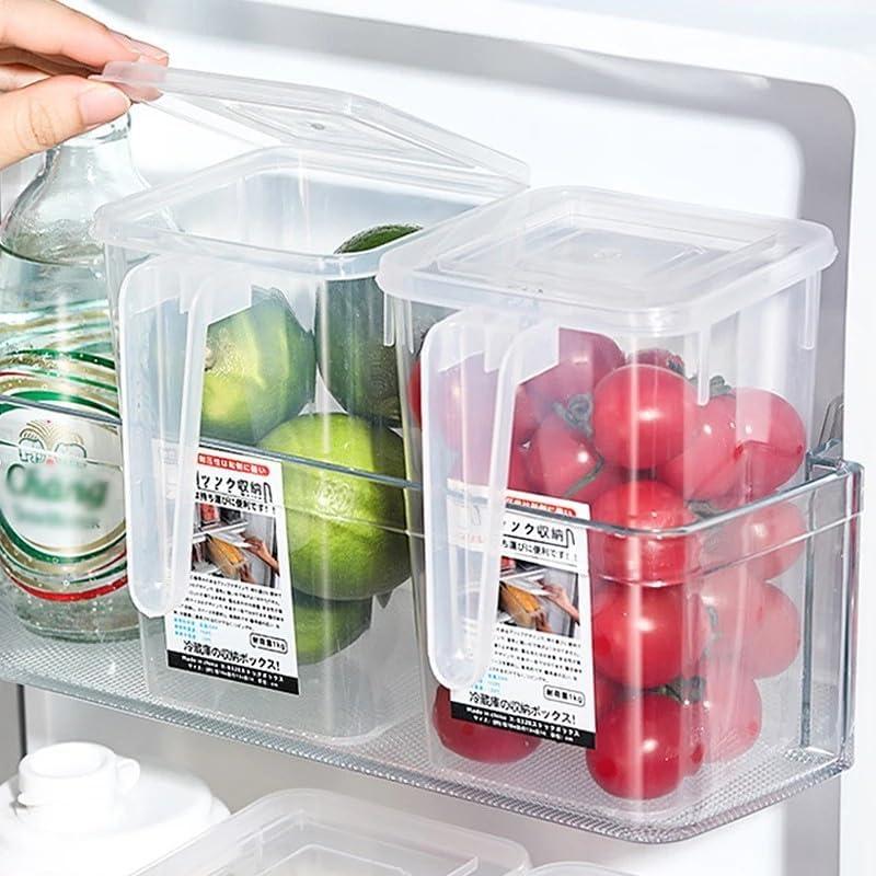 Refrigerator Storage Boxes transparent Fridge Side Door Food Fruit Vegetable Storage Container Kitchen Organizer,Type A (15 * 8 * 14 * 10cm) 