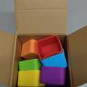 IELEK Silicone Lunch Box Dividers Bento Box Accessories Meal Prep Containers (Rectangle(Blue+Purple+Yellow+Red+Green+Orange)+Square(Blue+Green+Purple+Yellow+Red+Orange))