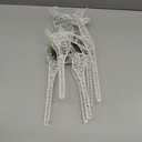 ZHANYIGY 2pc Set White Pinecone Rattan Thread String Christmas Reindeer Figurine Table Desk Decorations Glittering Xmas Holiday Party Supply