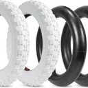 12.5 x 2.25 Kid Bike Tires,2 Sets 12 1/2 x 2 1/4(62-203) Inner Tube and Tire with TR13 Straight Valve for Electric Scooter or E-Bike (White)