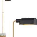 JONATHAN Y 56.5" Adjustable Library Floor Lamp Metal/Marble, Brass Gold