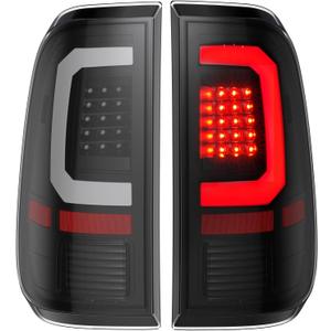 WonVon LED Tail Lights Compatible with 2008-2016 Ford F250 F350 F450 Super Duty, Clear Lens White C-Type Tube Rear Brake Lamps OE Replace FO2800208 FO2801208 Clearn Lens