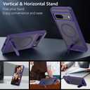 GUAGUA for Google Pixel 7 Case with Stand, Magnetic Cases with Foldable Invisible Stand Translucent Matte Back Slim Protective Shockproof Kickstand Phone Case for Google Pixel 7 6.3", Purple