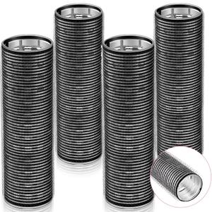 WILLBOND 4 Pcs Long Hair Rollers for Bangs Aluminum Core Curlers Thermal Self Grip Roller for Long and Medium Hair Women Hairstyle(4.1 x 1.2 Inch,Black)