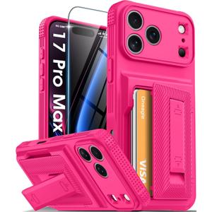 Oneagle Wallet for iPhone 17 Pro Max Case with Card Holder (4-5 Cards) [RFID Blocking] [Screen Protector] Full Camera Protection, with Kickstand 15FT Shockproof Heavy Duty Case for iPhone 17 Pro Max