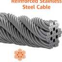 Amazon Basics Rust-Free Steel Wire Tie-Out Cable for Large Dogs up to 90 lbs, Dog Leash Run Tether, 25 feet, White