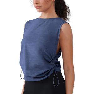 Women's Workout Tank Tops 2025 Summer Yoga Shirts Athletic Top Gym/Running Cropped Tank Tops (Blue, M)