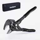 toolant 7-INCH Plier Wrench, CR-V Construction Adjustable Wrench With Pouch, Black Finish Smooth Jaw Pliers, Parallel Jaws with Comfortable Grips, Suitable for All Types of Nuts, Water Pipes, etc