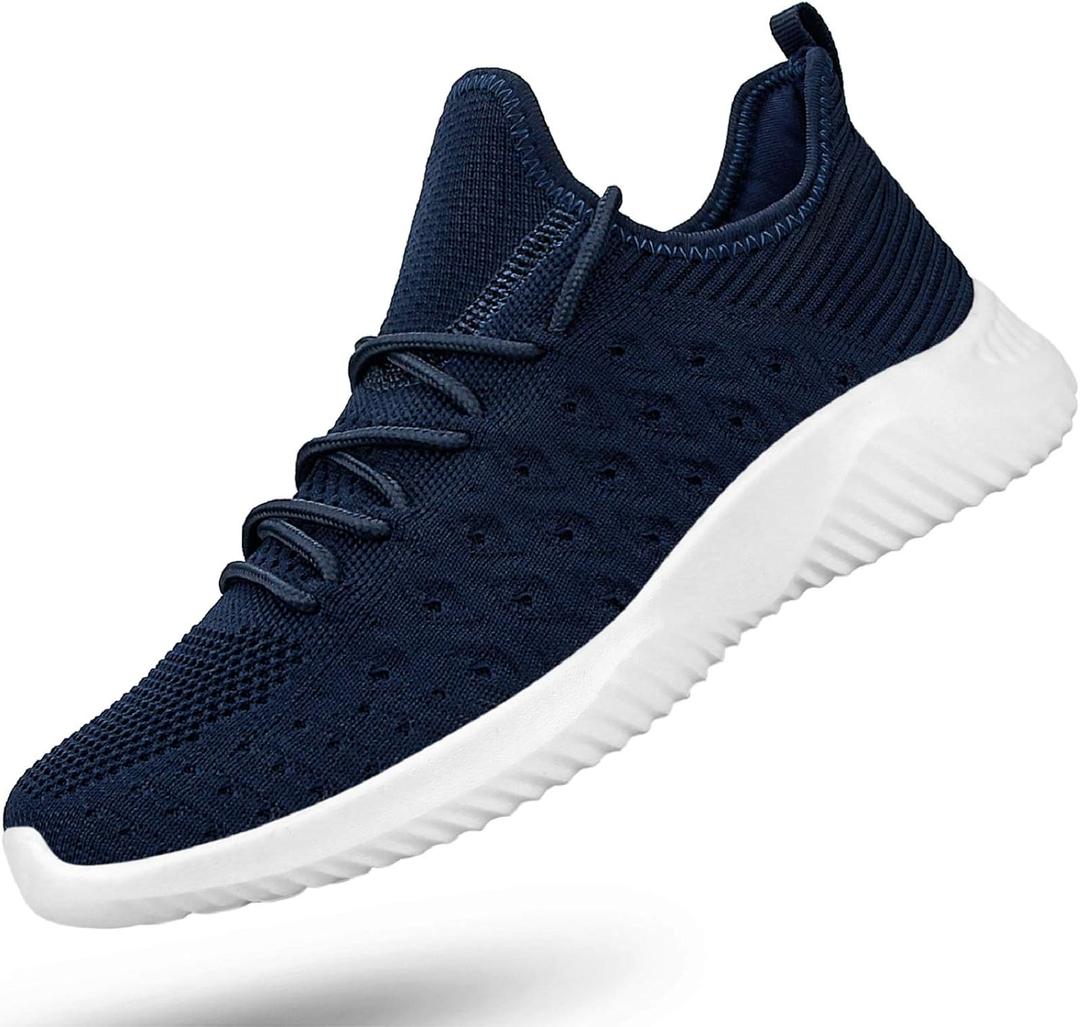 Feethit Mens Slip On Walking Shoes Lightweight Breathable Non Slip Running Shoes Comfortable Fashion Sneakers for Men (9, Blue)