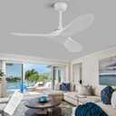 42'' Ceiling Fan no Light,Outdoor Ceiling Fan with Remote Control,3 Plastic Blades with White Finish,Suitale for Outdoor Patio,Porch,Living Room