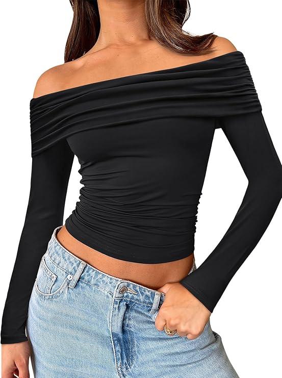 Trendy Queen Long Sleeve Shirts for Women 2026 Fall Fashion Tops Outfits Clothes, Small