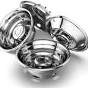 908F 19.5" Polished Stainless Steel Dually Wheel Simulator,4pc Durable and Nice lookingBolt On Hubcaps,8 Lug 5 Hand Hole Wheel Cover fit for 1999-2002 Ford F450/F550 Truck