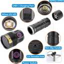 ALONEFIRE SV47 12W 365nm UV Flashlight USB C Rechargeable Long Range Black Light Pet Urine Detector for Resin Curing, Fishing, Scorpion, Minerals, Bed Bugs, Leaks with UV Protective Glasses, Battery