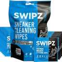 SWIPZ Sneaker Cleaner Wipes – Instant Shoe Cleaner for White Sneakers, Rubber Soles & Leather | Sneaker Eraser Wipes for Nike, Adidas, Air Jordan & More | 12 Travel Packs