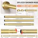 Gold Shower Curtain Rod 34-96 Inches(2.8-8ft) Never Rust Adjustable Shower Rod Spring Tension Non Slip No Drilling Shower Rods for Bathroom Garland Window