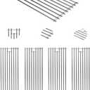 7MM 4 Pack 304 Stainless Steel BBQ Cooking Grill Grates Replacement Parts for 16517 Bull 18248 LP, 18249 NG,Angus 47628, Brahma,Lonestar Select 87048,87049,Outlaw Steer Premium,7 Burner Premium