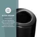 Safco Open Top Trash Can, 14 Gallon Stainless Steel, Modern Garbage Can for Indoor Use, Black