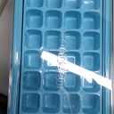 Longzon Ice Cube Tray with Lid and Bin, 56 Pcs Ice Cube Trays for Freezer, Ice Cube Mold, Ice Molds Spill-Resistant Removable Lid & Ice Scoop, Ice Mold for Whiskey Cocktail, Tea, Coffee -Blue
