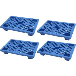 Plastic Pallets,4 Pack Lightweight Pallet,Moisture-Proof Nestable Floor Pallets,Spliceable Outdoor Breathable Grid Platform for Garage Warehouse Supermarket Basement Storage,23.6x15.7x3.9in