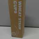 Wrova Wheat Straw Water Cups 16oz with Etched Pattern - Alternative Plastic Drinking Glasses Set of 6 - Unbreakable Tumbler Cups for Kids - Beige