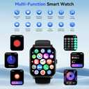 Smart Watch(Answer/Make Call), 1.85'' HD Smartwatch for Men Women, 2025 Fitness Tracker with 100+ Sport Modes, Heart/Sleep Monitor/Pedometer IP68 Waterproof Fitness Watch for Android iOS Metal Black