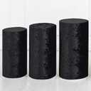 uxcell Set of 3 Black Cylinder Spandex Stand Covers, Plinth Stand Cover for Party Wedding Birthday Decoration, Only Contains Cylinder Covers (Velvet Fabric - Small)