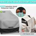 Patio Swivel Chair Cover Waterproof 2 Pack, 600D Heavy Duty Outdoor Furniture Covers for Universal Lawn/Deck/Garden/Backyard Fits up 32" W*37" D*36" H, Gray/Black