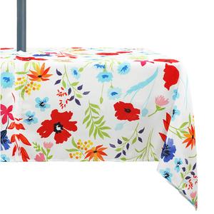 Outdoor Tablecloth with Umbrella Hole Umbrella Tablecloth Patio Tablecloths with Zipper for Courtyards, Terraces, and Beaches 60 x 84 in