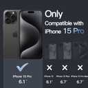 JETech Magnetic Case for iPhone 15 Pro 6.1-Inch Compatible with MagSafe Wireless Charging, Shockproof Phone Bumper Cover, Anti-Scratch Clear Back (Black/White)