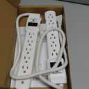 Amazon Basics Surge Protector Power Strip, 6-Outlet with 200J Protection, Circuit Breaker, LED Indicator, On/Off Switch, Wall-Mounting, 2ft Extension Cord, White, 2-Pack