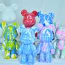 DIY Creative Blank Painting Fluid Bear Figure, Multicolor Mix Design for Home Decoration (Fluid Bear, Blue)